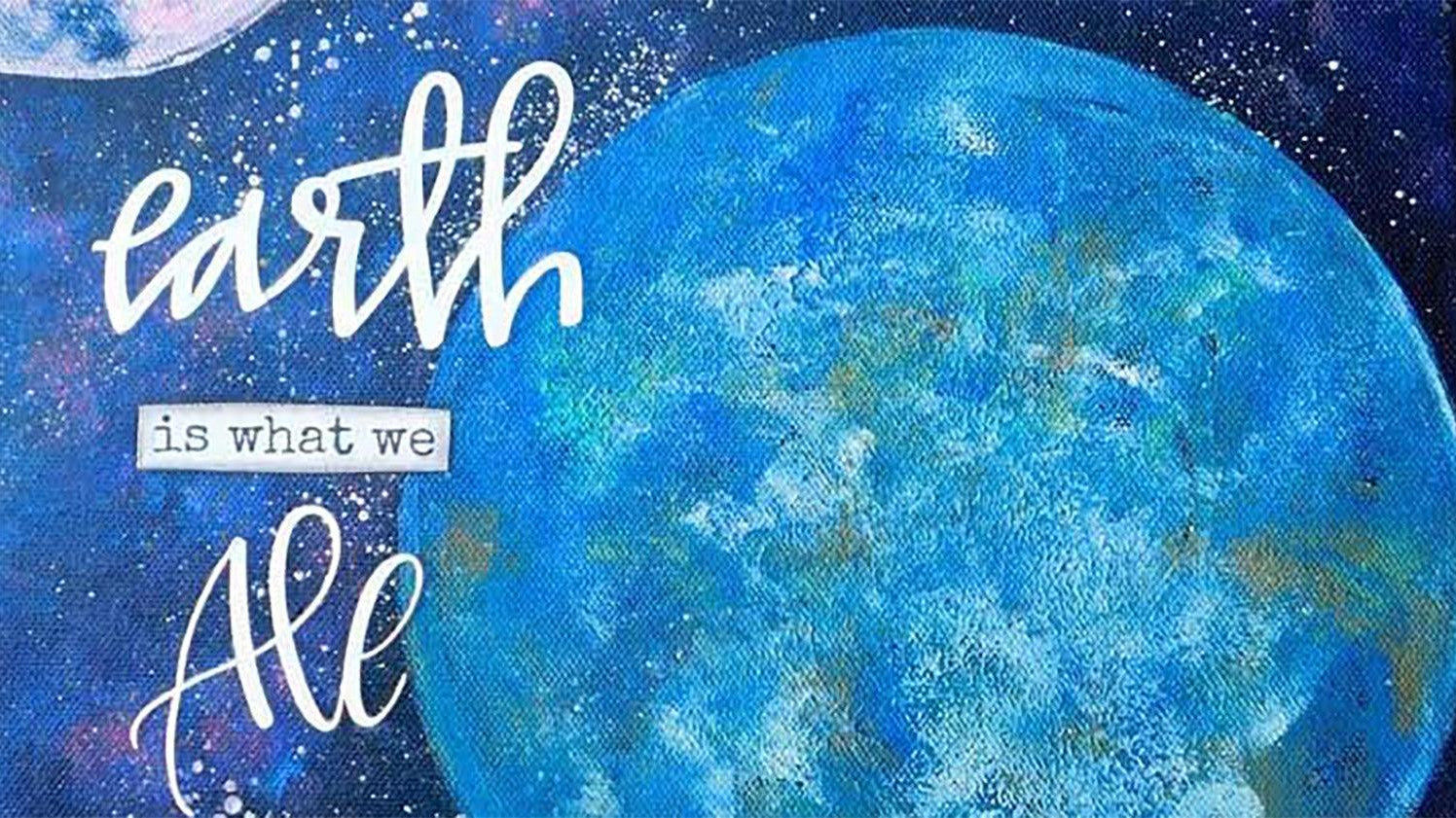 Creating Earth with the 8″ Round Plate by Kathy Adams - Gel Press