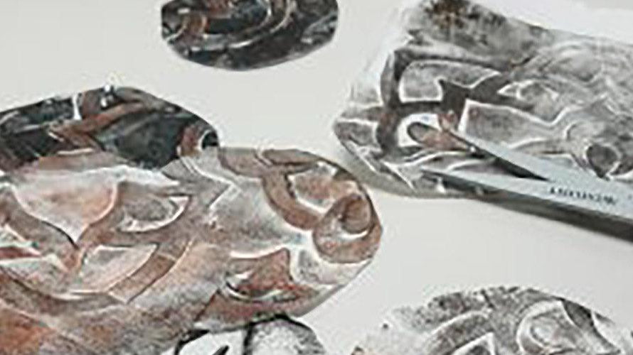 Fabric Bead Necklace by Karen Ellis - Gel Press