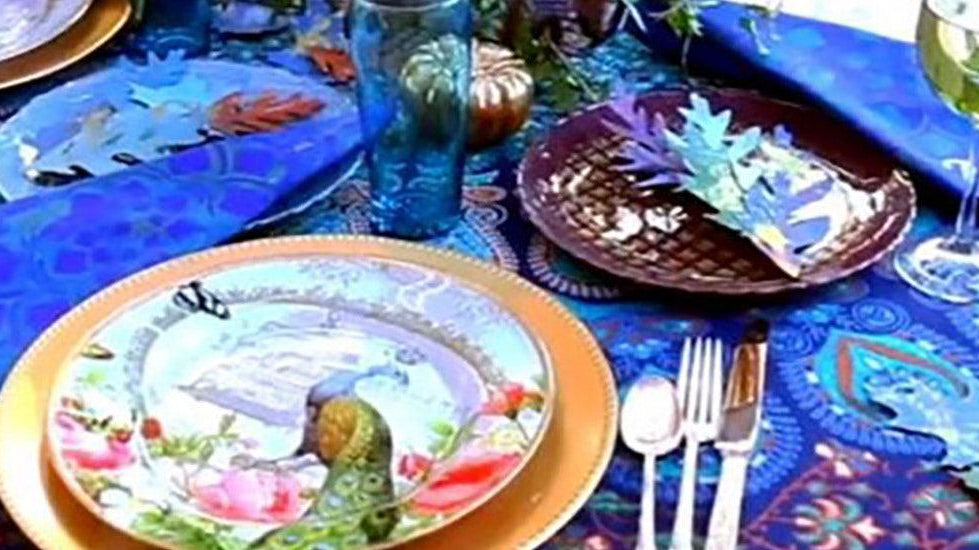 Peacock Inspired Boho Holiday Tablescape by Mark Montano - Gel Press