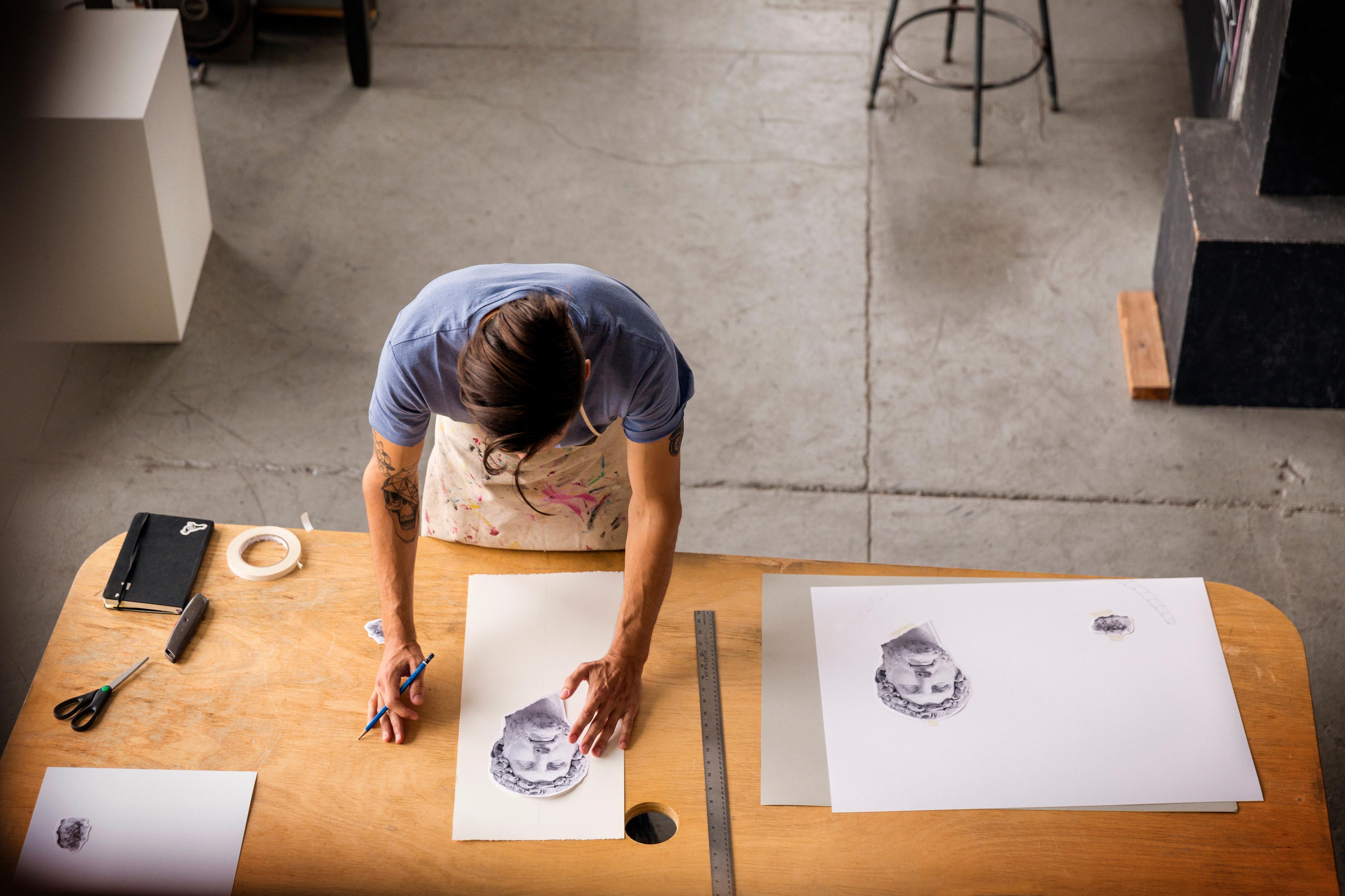 artist using artists tape