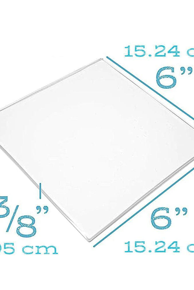 6 x 6 Gel Printing Plate showing dimensions - Gel Press