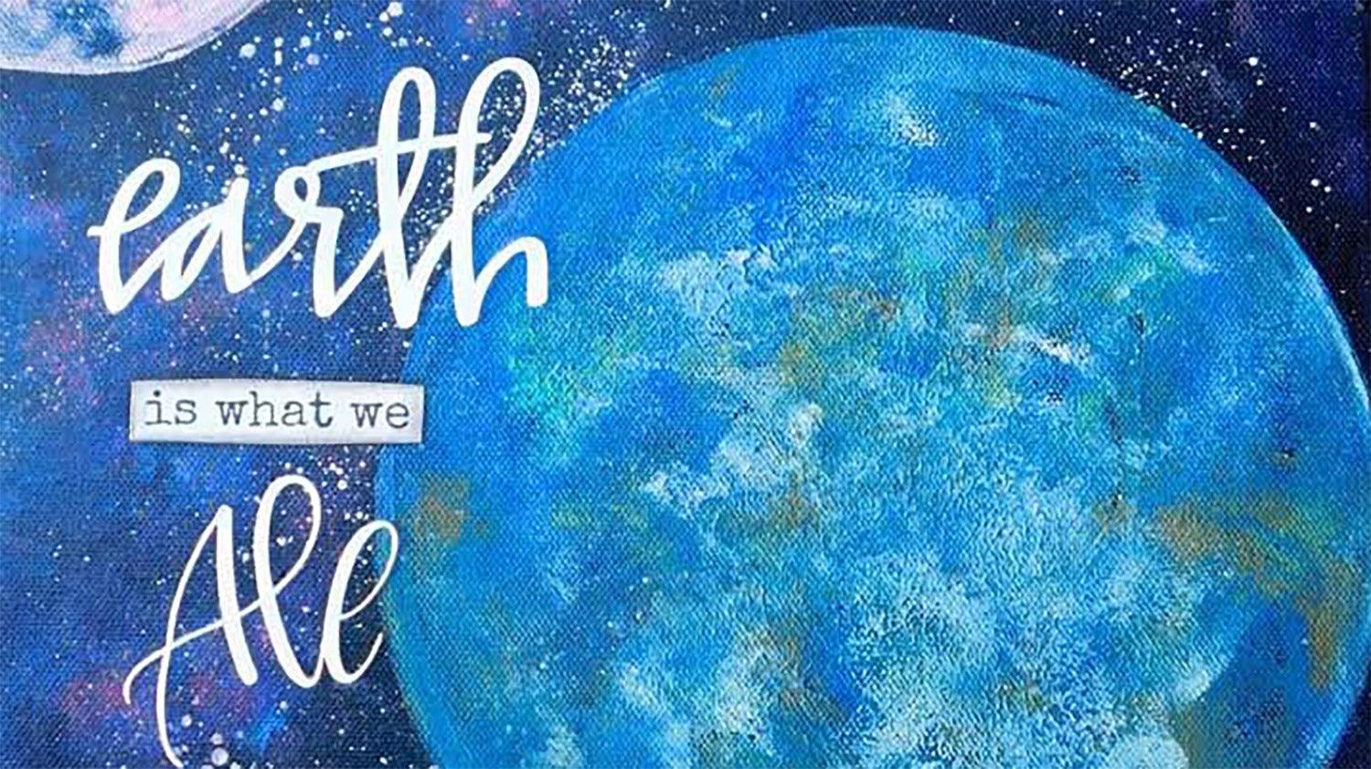 Creating Earth with the 8″ Round Plate by Kathy Adams - Gel Press