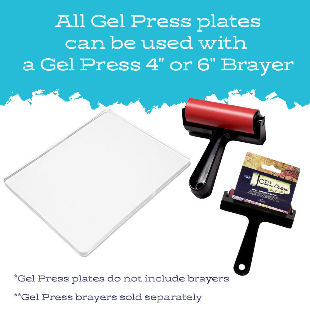 All Gel Press plates can be used with a 4 or 6 inch brayer
