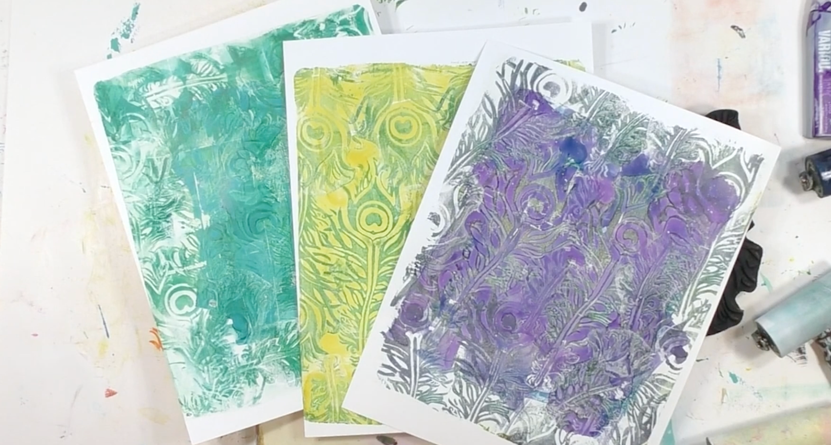 video showing how to use the 5x7 gel press gelli plate