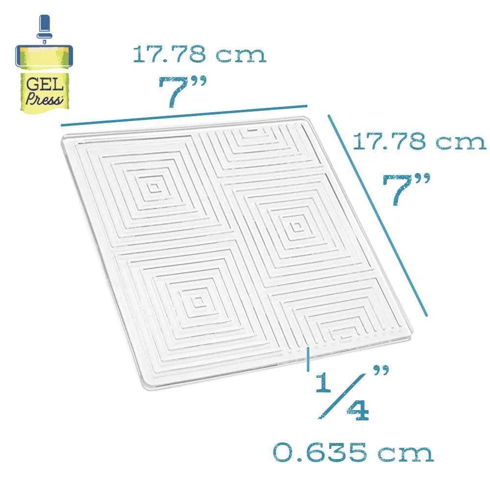 7 x 7 Squares in Squares Impressable - Gel Press