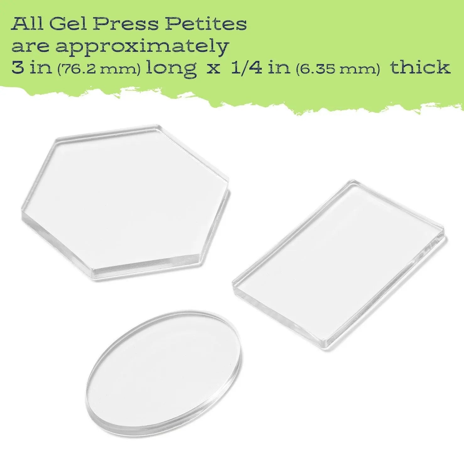 Petites Set B - Hexagon Oval Rectangle - Gel Press